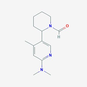 molecular formula C14H21N3O B11821440 2-(6-(Dimethylamino)-4-methylpyridin-3-yl)piperidine-1-carbaldehyde 