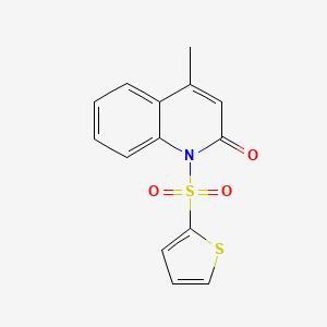 molecular formula C14H11NO3S2 B1182152 4-methyl-1-(2-thienylsulfonyl)-2(1H)-quinolinone 