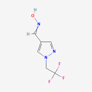 molecular formula C6H6F3N3O B11821536 N-[[1-(2,2,2-trifluoroethyl)pyrazol-4-yl]methylidene]hydroxylamine 