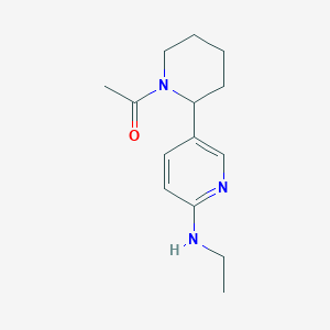 molecular formula C14H21N3O B11821555 1-(2-(6-(Ethylamino)pyridin-3-yl)piperidin-1-yl)ethanone 