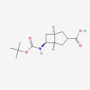 molecular formula C13H21NO4 B11821570 rac-(1R,5R,6S)-6-{[(tert-butoxy)carbonyl]amino}bicyclo[3.2.0]heptane-3-carboxylic acid 