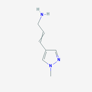 molecular formula C7H11N3 B11821632 3-(1-Methylpyrazol-4-yl)prop-2-en-1-amine 