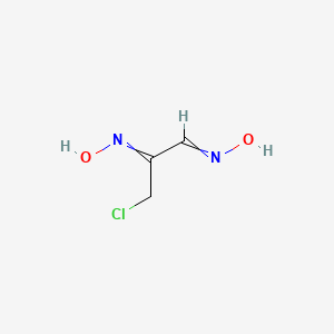 molecular formula C3H5ClN2O2 B11821655 N-[1-chloro-3-(hydroxyimino)propan-2-ylidene]hydroxylamine 