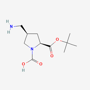 1,2-Pyrrolidinedicarboxylic acid, 4-(aminomethyl)-, 1-(1,1-dimethylethyl) ester, (2S,4R)-