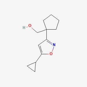 molecular formula C12H17NO2 B11821771 (1-(5-Cyclopropylisoxazol-3-yl)cyclopentyl)methanol 