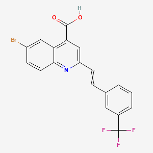 6-Bromo-2-[2-[3-(trifluoromethyl)phenyl]ethenyl]quinoline-4-carboxylic acid