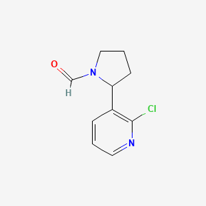 molecular formula C10H11ClN2O B11821922 2-(2-Chloropyridin-3-yl)pyrrolidine-1-carbaldehyde 