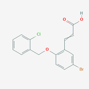 molecular formula C16H12BrClO3 B11821942 3-[5-Bromo-2-[(2-chlorophenyl)methoxy]phenyl]prop-2-enoic acid 