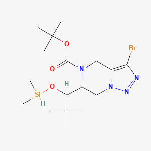 tert-butyl 3-bromo-6-(1-dimethylsilyloxy-2,2-dimethylpropyl)-6,7-dihydro-4H-triazolo[1,5-a]pyrazine-5-carboxylate