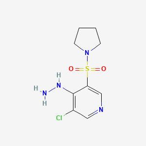 3-Chloro-4-hydrazinyl-5-(pyrrolidin-1-ylsulfonyl)pyridine