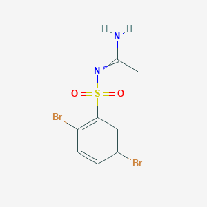 molecular formula C8H8Br2N2O2S B11822034 N'-[(2,5-dibromobenzene)sulfonyl]ethanimidamide 