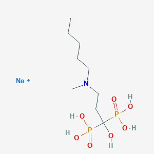 molecular formula C9H23NNaO7P2+ B11822091 Sodium;[1-hydroxy-3-[methyl(pentyl)amino]-1-phosphonopropyl]phosphonic acid 