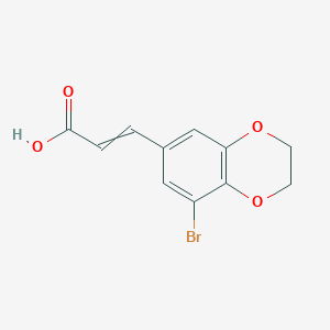 molecular formula C11H9BrO4 B11822145 3-(5-Bromo-2,3-dihydro-1,4-benzodioxin-7-yl)prop-2-enoic acid 