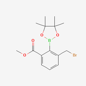 molecular formula C15H20BBrO4 B11822222 Methyl 3-(bromomethyl)-2-(4,4,5,5-tetramethyl-1,3,2-dioxaborolan-2-YL)benzoate 