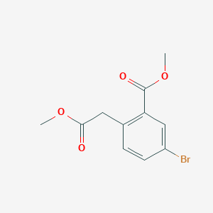 molecular formula C11H11BrO4 B11822241 Methyl 5-bromo-2-(2-methoxy-2-oxoethyl)benzoate 