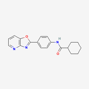 molecular formula C19H19N3O2 B1182225 N-(4-[1,3]oxazolo[4,5-b]pyridin-2-ylphenyl)cyclohexanecarboxamide 