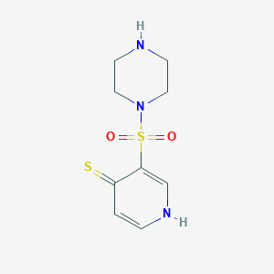 molecular formula C9H13N3O2S2 B11822252 3-(Piperazin-1-ylsulfonyl)pyridine-4-thiol 