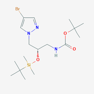 molecular formula C17H32BrN3O3Si B11822267 (S)-tert-butyl (3-(4-bromo-1H-pyrazol-1-yl)-2-((tert-butyldimethylsilyl)oxy)propyl)carbamate 