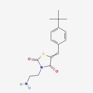 molecular formula C16H20N2O2S B11822285 3-(2-aminoethyl)-5-[(4-tert-butylphenyl)methylidene]-1,3-thiazolidine-2,4-dione 