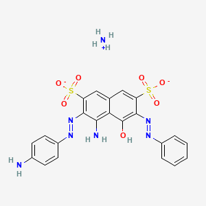 Azanium;4-amino-3-[(4-aminophenyl)diazenyl]-5-hydroxy-6-phenyldiazenylnaphthalene-2,7-disulfonate