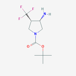 molecular formula C10H17F3N2O2 B11822325 tert-butyl (3S,4S)-3-amino-4-(trifluoromethyl)pyrrolidine-1-carboxylate 