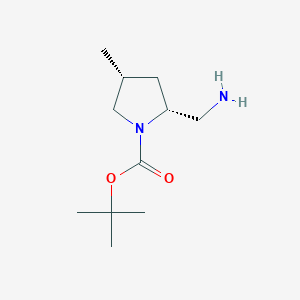 molecular formula C11H22N2O2 B11822337 tert-butyl (2R,4R)-2-(aminomethyl)-4-methylpyrrolidine-1-carboxylate 