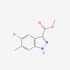 molecular formula C10H9BrN2O2 B11822357 Methyl 5-bromo-6-methyl-1H-indazole-3-carboxylate 