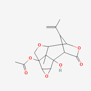 (1-Hydroxy-13-methyl-11-oxo-14-prop-1-en-2-yl-3,7,10-trioxapentacyclo[6.4.1.19,12.02,4.05,13]tetradecan-5-yl) acetate