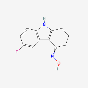 molecular formula C12H11FN2O B11822537 N-(6-fluoro-1,2,3,9-tetrahydrocarbazol-4-ylidene)hydroxylamine 