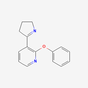 molecular formula C15H14N2O B11822560 3-(3,4-Dihydro-2H-pyrrol-5-yl)-2-phenoxypyridine 