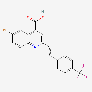 molecular formula C19H11BrF3NO2 B11822572 6-Bromo-2-[2-[4-(trifluoromethyl)phenyl]ethenyl]quinoline-4-carboxylic acid 