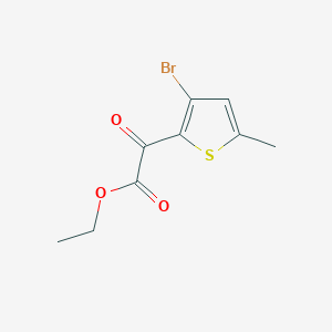 molecular formula C9H9BrO3S B11822610 Ethyl 2-(3-bromo-5-methylthiophen-2-yl)-2-oxoacetate 