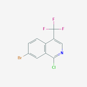 molecular formula C10H4BrClF3N B11822644 7-Bromo-1-chloro-4-(trifluoromethyl)isoquinoline 