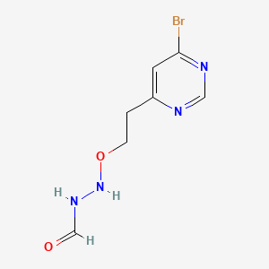 molecular formula C7H9BrN4O2 B11822697 N-[2-(6-bromopyrimidin-4-yl)ethoxyamino]formamide 