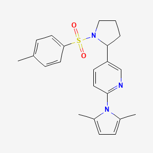 molecular formula C22H25N3O2S B11822728 2-(2,5-Dimethyl-1H-pyrrol-1-yl)-5-(1-tosylpyrrolidin-2-yl)pyridine 