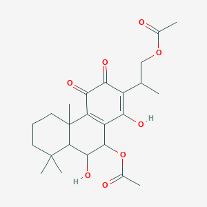 molecular formula C24H32O8 B1182273 2-(10-Acetyloxy-1,9-dihydroxy-4b,8,8-trimethyl-3,4-dioxo-5,6,7,8a,9,10-hexahydrophenanthren-2-yl)propyl acetate CAS No. 120462-42-2