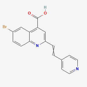 molecular formula C17H11BrN2O2 B11822890 6-Bromo-2-(2-pyridin-4-ylethenyl)quinoline-4-carboxylic acid 