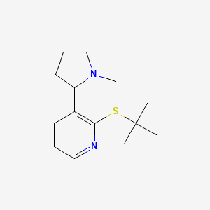 molecular formula C14H22N2S B11822895 2-(tert-Butylthio)-3-(1-methylpyrrolidin-2-yl)pyridine 