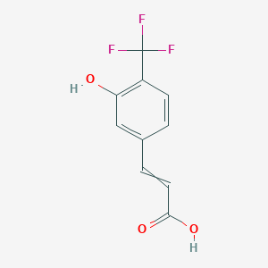 molecular formula C10H7F3O3 B11822927 3-[3-hydroxy-4-(trifluoromethyl)phenyl]prop-2-enoic acid 