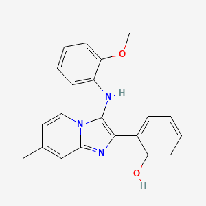 molecular formula C21H19N3O2 B1182296 2-[3-(2-Methoxyanilino)-7-methylimidazo[1,2-a]pyridin-2-yl]phenol 