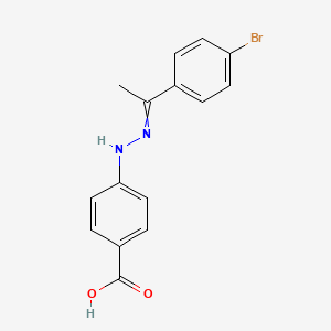 molecular formula C15H13BrN2O2 B11822975 4-{2-[1-(4-Bromophenyl)ethylidene]hydrazin-1-yl}benzoic acid 