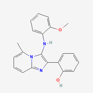 molecular formula C21H19N3O2 B1182300 2-[3-(2-Methoxyanilino)-5-methylimidazo[1,2-a]pyridin-2-yl]phenol 