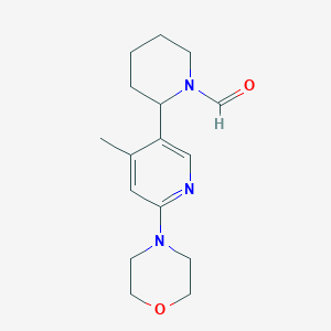 2-(4-Methyl-6-morpholinopyridin-3-yl)piperidine-1-carbaldehyde