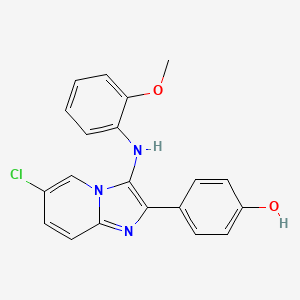 4-[6-Chloro-3-(2-methoxyanilino)imidazo[1,2-a]pyridin-2-yl]phenol