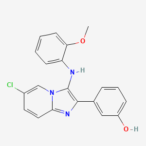 3-[6-Chloro-3-(2-methoxyanilino)imidazo[1,2-a]pyridin-2-yl]phenol