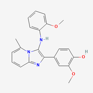 molecular formula C22H21N3O3 B1182312 2-Methoxy-4-[3-(2-methoxyanilino)-5-methylimidazo[1,2-a]pyridin-2-yl]phenol 