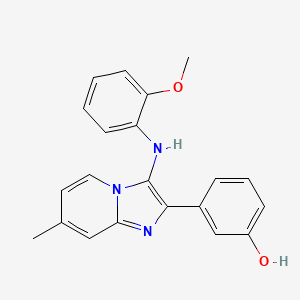 3-[3-(2-Methoxyanilino)-7-methylimidazo[1,2-a]pyridin-2-yl]phenol