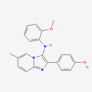 4-[3-(2-Methoxyanilino)-6-methylimidazo[1,2-a]pyridin-2-yl]phenol