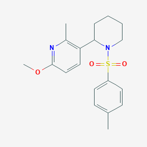 molecular formula C19H24N2O3S B11823170 6-Methoxy-2-methyl-3-(1-tosylpiperidin-2-yl)pyridine 