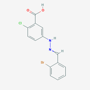 molecular formula C14H10BrClN2O2 B11823202 5-{2-[(2-Bromophenyl)methylidene]hydrazin-1-yl}-2-chlorobenzoic acid 